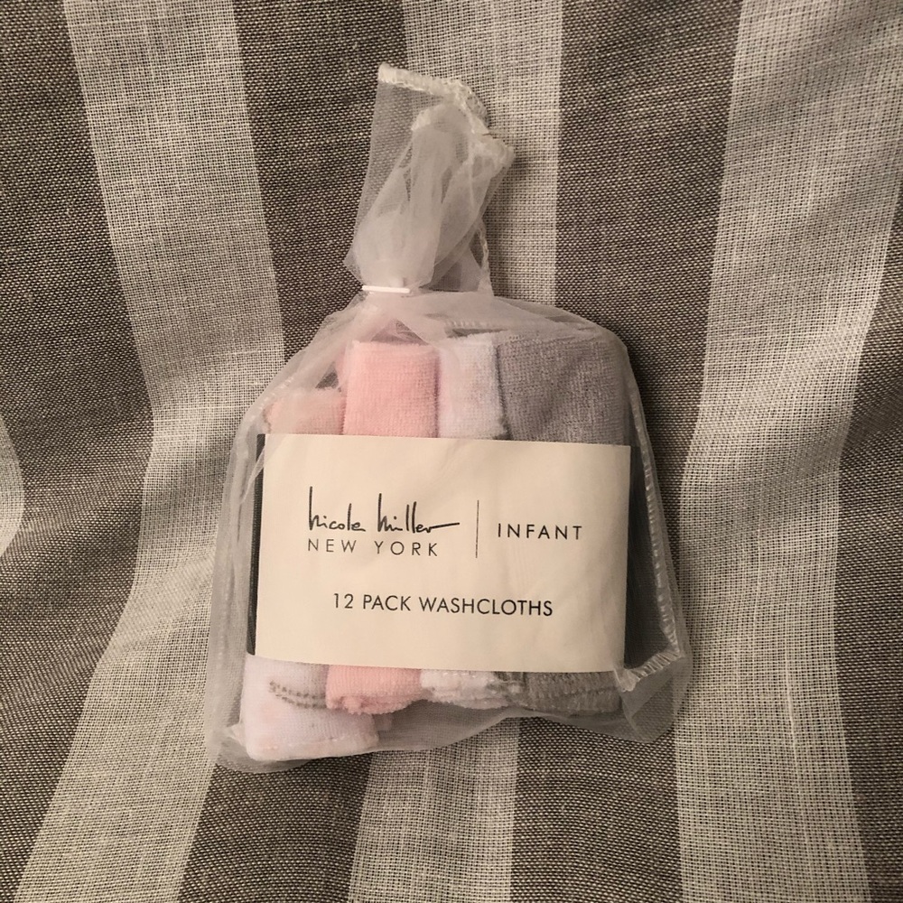 Nicole Miller washcloth baby girl 12 pack set NEW